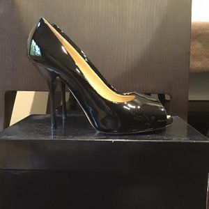 Giuseppe Zanotti Design Patent Leather Peep Toe Stilettos Size 8.5